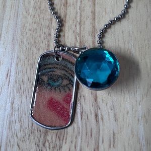 Vintage American Traditional tattoo charm necklace